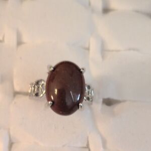 Kohl's Silver Ring with Brown Stone